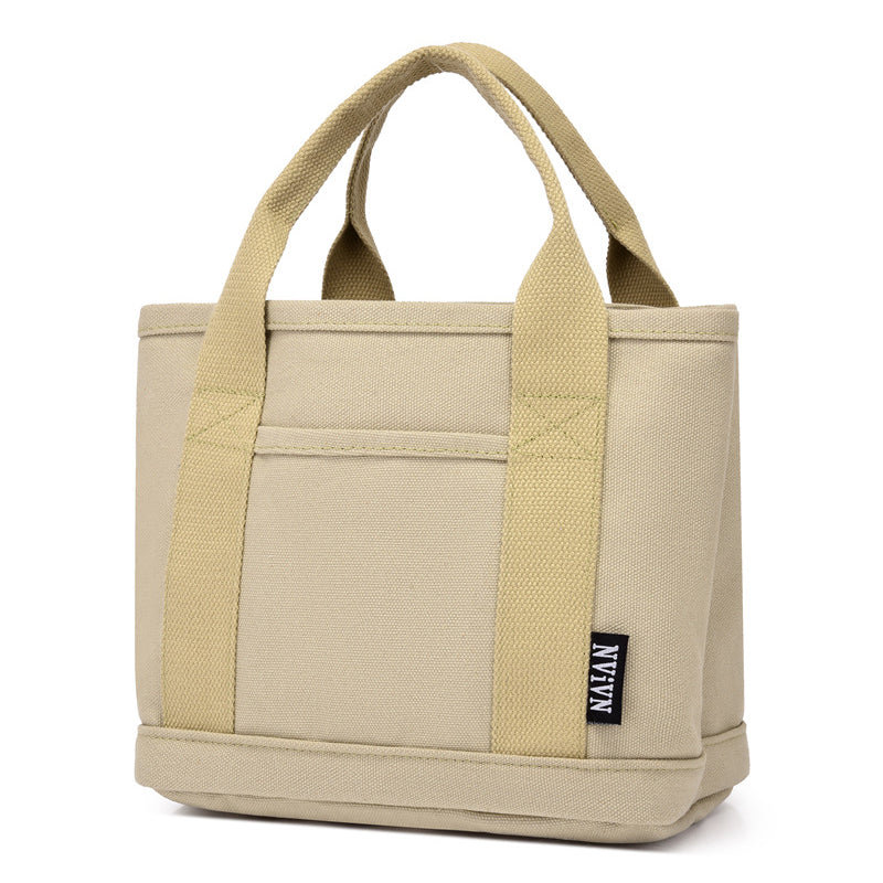 Canvas Lunch Bag Multi-Pocket Women Canvas Handbag Bento Pouch for School Office Canvas Lunch Bag Multi-Pocket Women Canvas Handbag Bento Pouch for School Office